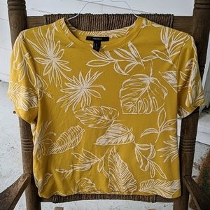 Yellow and White Hawaii-Style Crop Top